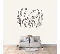 3D HD Printing Wallpapers Cartoon Squid 400x280cm,Large Wall Mural Water Plants,Murals Suitable for Bedroom, Living Room, Children's Room, Home Decoration,TV Background Wall
