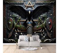 3D HD Printing Wallpapers Crow 300x210cm,Large Wall Mural Nordic Dragon Boat,Murals Suitable for Bedroom, Living Room, Children's Room, Home Decoration,TV Background Wall
