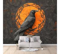 3D HD Printing Wallpapers Crow 300x210cm,Large Wall Mural Norse Mythology,Murals Suitable for Bedroom, Living Room, Children's Room, Home Decoration,TV Background Wall