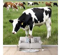 3D HD Printing Wallpapers Dairy Cow 400x280cm,Large Wall Mural Animal Grassland,Murals Suitable for Bedroom, Living Room, Children's Room, Home Decoration,TV Background Wall
