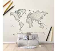 3D HD Printing Wallpapers Earth's Plates 200x140cm,Large Wall Mural World Map,Murals Suitable for Bedroom, Living Room, Children's Room, Home Decoration,TV Background Wall