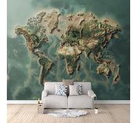 3D HD Printing Wallpapers Earth's Plates 300x210cm,Large Wall Mural World Map,Murals Suitable for Bedroom, Living Room, Children's Room, Home Decoration,TV Background Wall