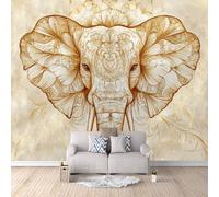 3D HD Printing Wallpapers Elephant Mandala Flower 200x140cm,Large Wall Mural,Murals Suitable for Bedroom, Living Room, Children's Room, Home Decoration,TV Background Wall