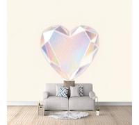 3D HD Printing Wallpapers Heart-Shaped Diamond 200x140cm,Large Wall Mural,Murals Suitable for Bedroom, Living Room, Children's Room, Home Decoration,TV Background Wall