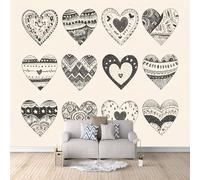 3D HD Printing Wallpapers Heart Shaped Pattern 200x140cm,Large Wall Mural Abstract Love Heart,Murals Suitable for Bedroom, Living Room, Children's Room, Home Decoration,TV Background Wall