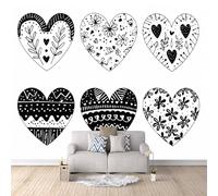3D HD Printing Wallpapers Heart Shaped Pattern 200x140cm,Large Wall Mural Abstract Love Heart,Murals Suitable for Bedroom, Living Room, Children's Room, Home Decoration,TV Background Wall