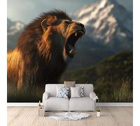 3D HD Printing Wallpapers Lion Nujiang 300x210cm,Large Wall Mural Snow Mountain Grassland,Murals Suitable for Bedroom, Living Room, Children's Room, Home Decoration,TV Background Wall