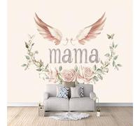 3D HD Printing Wallpapers Mama 400x280cm,Large Wall Mural Wreath Wings,Murals Suitable for Bedroom, Living Room, Children's Room, Home Decoration,TV Background Wall