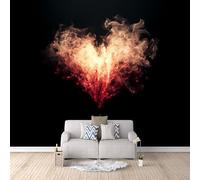 3D HD Printing Wallpapers Matches 200x140cm,Large Wall Mural Heart Shaped Flame,Murals Suitable for Bedroom, Living Room, Children's Room, Home Decoration,TV Background Wall