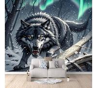 3D HD Printing Wallpapers Nordic Wolf 300x210cm,Large Wall Mural Forest,Murals Suitable for Bedroom, Living Room, Children's Room, Home Decoration,TV Background Wall