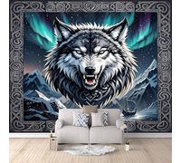 3D HD Printing Wallpapers Nordic Wolf 300x210cm,Large Wall Mural Iceberg,Murals Suitable for Bedroom, Living Room, Children's Room, Home Decoration,TV Background Wall