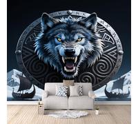 3D HD Printing Wallpapers Nordic Wolf 300x210cm,Large Wall Mural Iceberg,Murals Suitable for Bedroom, Living Room, Children's Room, Home Decoration,TV Background Wall