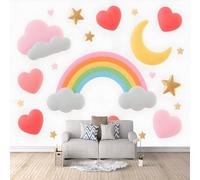 3D HD Printing Wallpapers Rainbow Heart 300x210cm,Large Wall Mural Star,Murals Suitable for Bedroom, Living Room, Children's Room, Home Decoration,TV Background Wall