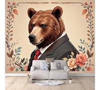 3D HD Printing Wallpapers Suit Bear 200x140cm,Large Wall Mural Flowers,Murals Suitable for Bedroom, Living Room, Children's Room, Home Decoration,TV Background Wall