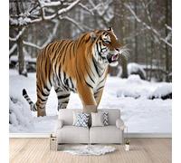 3D HD Printing Wallpapers Tiger 200x140cm,Large Wall Mural Snowy Forest Scene,Murals Suitable for Bedroom, Living Room, Children's Room, Home Decoration,TV Background Wall