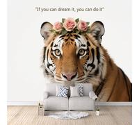 3D HD Printing Wallpapers Tiger 400x280cm,Large Wall Mural Flowers,Murals Suitable for Bedroom, Living Room, Children's Room, Home Decoration,TV Background Wall