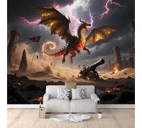 3D HD Printing Wallpapers Western Dragon 300x210cm,Large Wall Mural Lightning,Murals Suitable for Bedroom, Living Room, Children's Room, Home Decoration,TV Background Wall