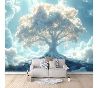 3D HD Printing Wallpapers White Big Tree 400x280cm,Large Wall Mural Sky,Murals Suitable for Bedroom, Living Room, Children's Room, Home Decoration,TV Background Wall