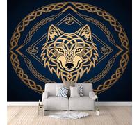 3D HD Printing Wallpapers Wolf 300x210cm,Large Wall Mural Badge,Murals Suitable for Bedroom, Living Room, Children's Room, Home Decoration,TV Background Wall