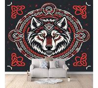 3D HD Printing Wallpapers Wolf 300x210cm,Large Wall Mural Norse Mythology,Murals Suitable for Bedroom, Living Room, Children's Room, Home Decoration,TV Background Wall