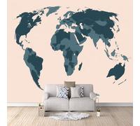 3D HD Printing Wallpapers World Map 400x280cm,Large Wall Mural Earth's Plates,Murals Suitable for Bedroom, Living Room, Children's Room, Home Decoration,TV Background Wall
