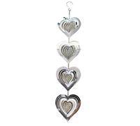 3D Heart Metal Wind Spinner - Garden Hanging Ornament and Sun Catcher for Outdoor Decor