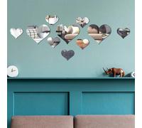 3D Heart Mirror Wall Decals 10Pcs Removable For Stylish Home Decor