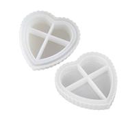 3D Heart Shape Container Silicone Mold Epoxy Resin Mold Storage Box Tool Plaster Making Supplies Nonstick Container Silicone Baking Tools Cake Decorating