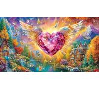 3D heart with wings Adult Jigsaws Puzzle 1000 Piece - Recycled Paper Educational Decompression Wall Decoration 38x26/1000pcs