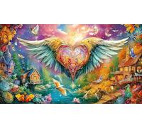 3D-heart-with-wings Jigsaw Puzzles for Adults: 1000-Piece Recycled Cardboard - Decoration 75x50cm/1000pcs
