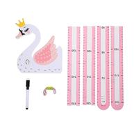 3D Height Measuring Sticker Cartoon Animal Pattern | Pink Paper Wall Decal, Reusable Nursery Chart for Children Rooms, Bright Creative Design
