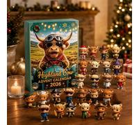 3D Highland Cow Advent Calendar, 24-Piece Christmas Countdown Set，a | Highland cow advent calendar, Open one cute Highland cow each day and build a 24-piece collectible Christmas display