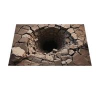 3D Hole Illusion Rug - Stereoscopic Visual Trap Mat, Anti-Slip Washable Carpets, Crystal Velvet Fabric Carpet | Endless Abyss Floor Decor For Children Family Students Adults Home Indoor Office