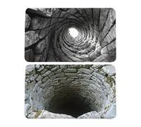 3D Hole Optical Illusion Rug - 2 Pack Trap Optical Illusion Bottomless Non-slip Doormats | 3D Hole in The Floor Mats | Rugs That Look Like a Holes Get Scared for Door Entrance Bathroom Stairs Playroom