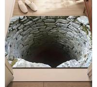 3D Hole Optical Illusion Rug, 20*32 Inch 3D Optical Illusion End less Abyss Door Mat, Trap Illusions Bottomless Floor Mats, Rug That Looks Like A Hole, Non Slip Doormat For Entrance, Bathroom, Stairs