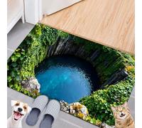 3D Hole Optical Illusion Rug, 2026 New 3D Rug, Upgrade Non-slip Large Size Visual Doormat, Brick Bottomless Hole Door Mat, For Indoor & Outdoor Entrance Décor
