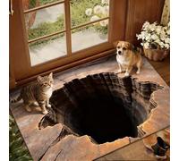 3D Hole Rug, 50x80cm 3D Optical Illusion EndlessAbyss Non Slip Door Mat, Rugs That Look Like A Hole, Trap Optical Illusion Bottomless Non Slip Doormat For Front Door Entrance Bedroom Living Room