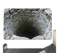 3D Hole Rug - Bottomless Hole Non-Slip Floor Carpet - Absorbent 3D Carpets Optical Illusion - for Home Workplace Bathroom Entryway Hallway Dorm