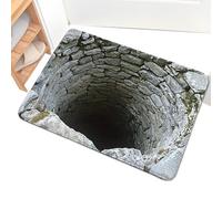 3D Hole Rug - Bottomless Hole Non-Slip Floor Carpet - Absorbent Illusion Carpet - for Home Workplace Bathroom Entryway Hallway Dorm