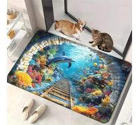 3D Hole Rug, Rugs That Look Like A Hole, 3dhole Illusion Rug, Trap Optical Illusion Bottomless Non-slip Doormat for Door Entrance, Bathroom, Stairs, Playroom (Style22,2'11" x 1'11" (Flower))