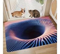3D Hole Rug, Rugs That Look Like A Hole, 3dhole Illusion Rug, Trap Optical Illusion Bottomless Non-slip Doormat for Door Entrance, Bathroom, Stairs, Playroom (Style16,1'11" x 1'4" (Flower))