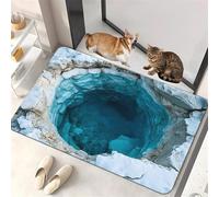 3D Hole Rug, Rugs That Look Like A Hole, 3dhole Illusion Rug, Trap Optical Illusion Bottomless Non-slip Doormat for Door Entrance, Bathroom, Stairs, Playroom (Style20,1'11" x 1'4" (Flower))