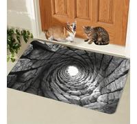 3D Hole Rug, Rugs That Look Like A Hole, 3dhole Illusion Rug, Trap Optical Illusion Bottomless Non-slip Doormat for Door Entrance, Bathroom, Stairs, Playroom (Style15,1'11" x 1'4" (Flower))