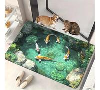 3D Hole Rug, Rugs That Look Like A Hole, 3dhole Illusion Rug, Trap Optical Illusion Bottomless Non-slip Doormat for Door Entrance, Bathroom, Stairs, Playroom (Style24,1'11" x 1'4" (Flower))