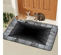 3D Hole Rug, Rugs That Look Like A Hole, 3dhole Illusion Rug, Trap Optical Illusion Bottomless Non-slip Doormat for Door Entrance, Bathroom, Stairs, Playroom (Style5,1'11" x 1'4" (Flower))