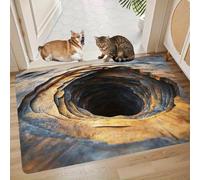 3D Hole Rug, Rugs That Look Like A Hole, 3dhole Illusion Rug, Trap Optical Illusion Bottomless Non-slip Doormat for Door Entrance, Bathroom, Stairs, Playroom (Style13,2'11" x 1'11" (Flower))