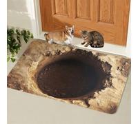 3D Hole Rug, Rugs That Look Like A Hole, 3dhole Illusion Rug, Trap Optical Illusion Bottomless Non-slip Doormat for Door Entrance, Bathroom, Stairs, Playroom (Style17,1'11" x 1'4" (Flower))