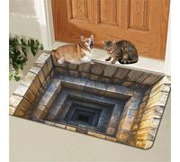 3D Hole Rug, Rugs That Look Like A Hole, 3dhole Illusion Rug, Trap Optical Illusion Bottomless Non-slip Doormat for Door Entrance, Bathroom, Stairs, Playroom (Style1,2'11" x 1'11" (Flower))