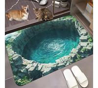 3D Hole Rug, Rugs That Look Like A Hole, 3dhole Illusion Rug, Trap Optical Illusion Bottomless Non-slip Doormat for Door Entrance, Bathroom, Stairs, Playroom (Style18,1'11" x 1'4" (Flower))