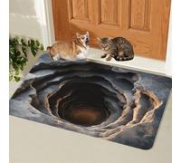 3D Hole Rug, Rugs That Look Like A Hole, 3dhole Illusion Rug, Trap Optical Illusion Bottomless Non-slip Doormat for Door Entrance, Bathroom, Stairs, Playroom (Style9,1'11" x 1'4" (Flower))